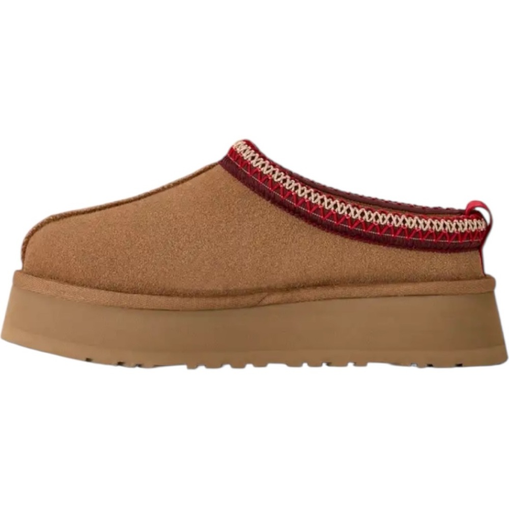 New in Box! Ugg Tazz II Platform Fur Mule Chestnut Size 9 Mule - Picture 3 of 13